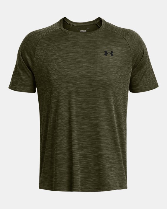 Men's UA Tech™ Textured Short Sleeve in Green image number 3
